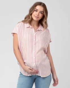 Ada Relaxed Shirt Terracotta / White