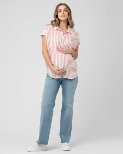 Ada Relaxed Shirt Terracotta / White