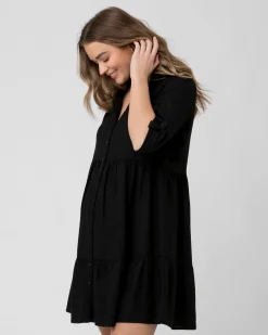 Adel Linen Dress Black