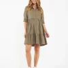 Adel Linen Dress Olive