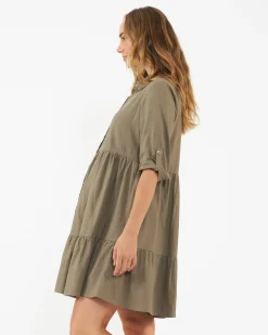 Adel Linen Dress Olive