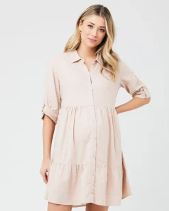 Adel Linen Dress Peachy Pink