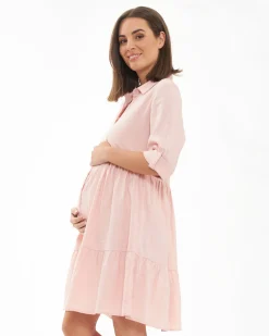 Adel Linen Dress Soft Pink