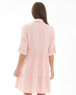 Adel Linen Dress Soft Pink