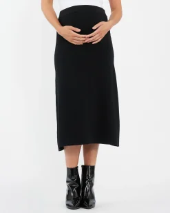 A-Line Knit Skirt Black