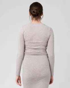 Amber Ruched Long Sleeve Top Sand