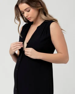 April Nursing Tunic Dress Black