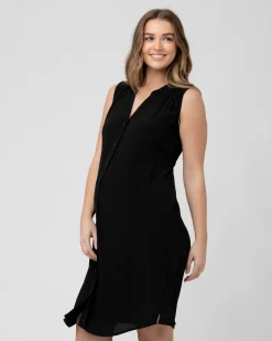 April Nursing Tunic Dress Black