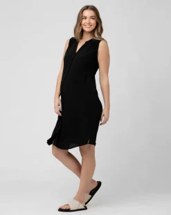 April Nursing Tunic Dress Black