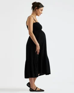 Blair Shirred Dress Black