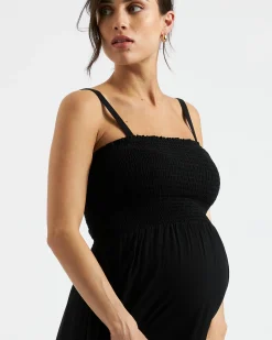 Blair Shirred Dress Black