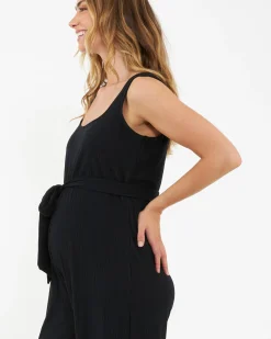 Bobby Rib Jumpsuit  Black