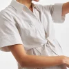Bronte Tie Up Dress  Natural /White