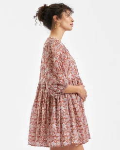 Cali Nursing Dress  Amber / White