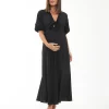 Camille Tie Front Linen Dress Black