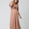 Camille Tie Front Linen Dress Clay