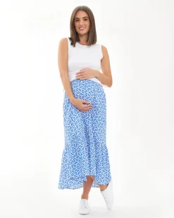 Capri Shirred Dress  White / Lapis