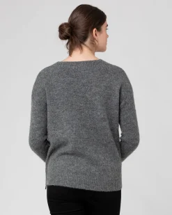 Cara Cable Nursing Knit  Dark Charcoal