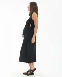 Carol Rib A-line Dress  Black