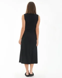 Carol Rib A-line Dress  Black