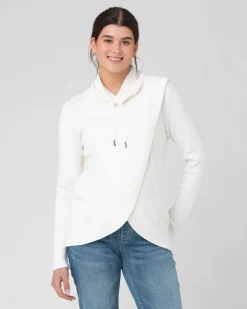 Cassie Cross Over Nursing Knit Off White