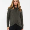 Cassie Cross Over Nursing Knit Khaki