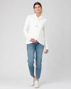 Cassie Cross Over Nursing Knit Off White