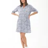 Celest Button Through Dress Lapis