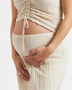 Charli Rib Knit Skirt  Stone