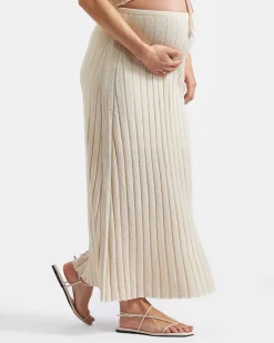 Charli Rib Knit Skirt  Stone