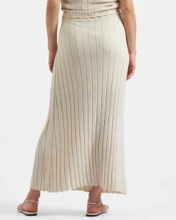 Charli Rib Knit Skirt  Stone