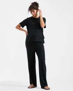 Cindy Rib Pant  Black