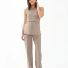 Cindy Rib Pant  Taupe