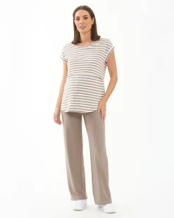 Cindy Rib Pant  Taupe