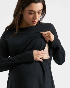 Claud Long Sleeve Nursing Top Black