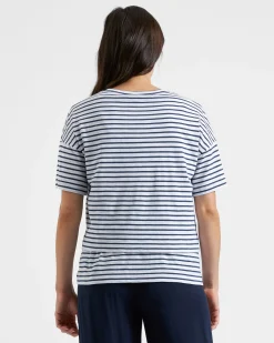 Claudette Nursing Tee  White / Ink