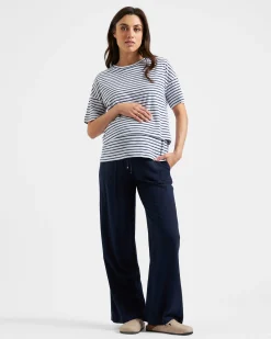 Claudette Nursing Tee  White / Ink