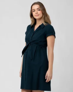 Colette Tie Up Linen Dress Biro