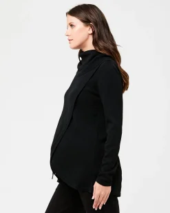 Cowl Neck Nursing Knit  Black