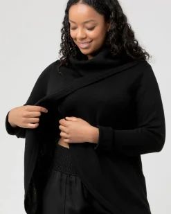Cowl Neck Nursing Knit  Black