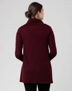 Cowl Neck Nursing Knit  Maroon