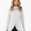 Cowl Neck Nursing Knit  Silver Marle