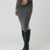 Dani Knit Skirt Charcoal Marle