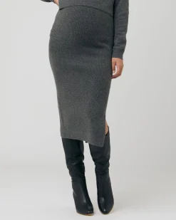 Dani Knit Skirt Charcoal Marle