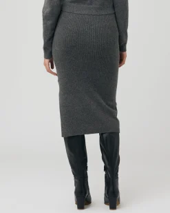 Dani Knit Skirt Charcoal Marle