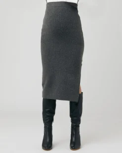 Dani Knit Skirt Charcoal Marle