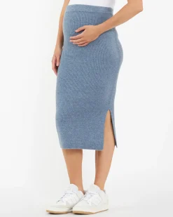 Dani Knit Skirt Denim Marle