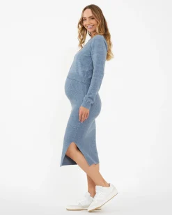 Dani Knit Skirt Denim Marle