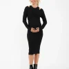 Dayna Nursing Knit Dress Black