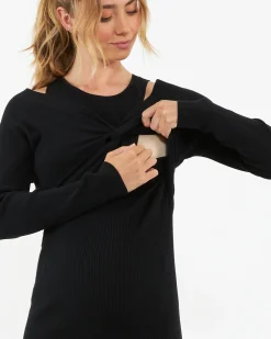 Dayna Nursing Knit Dress Black
